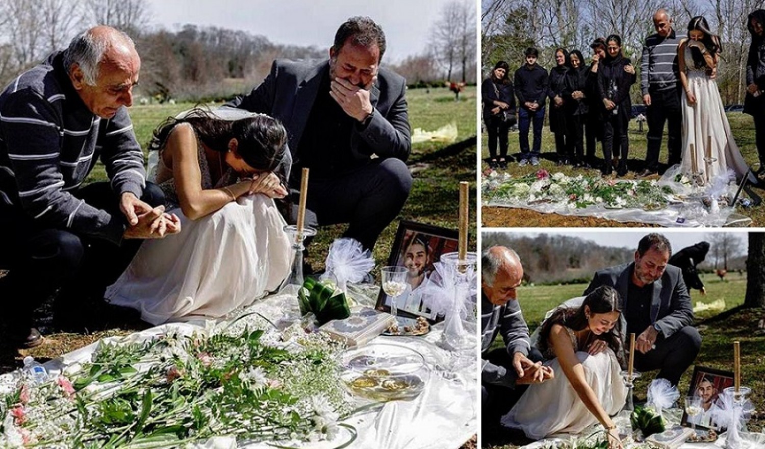 Megrázó: Esküvője napján menyasszonyi ruhában állt vőlegénye sírjánál